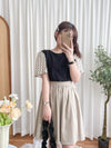 （超百搭顯瘦單品！) Flair, Skirt 長度剛好顯幼腰間皺皺修肚膝上裙/ SK8841