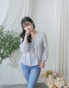 蝴蝶領口通花傘形衣身上衣/ BU9097 (ivory sold out)