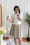 （超百搭顯瘦單品！) Flair, Skirt 長度剛好顯幼腰間皺皺修肚膝上裙/ SK8841