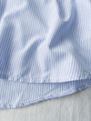 Side Knot Blouse 淺藍暗條紋側腰設計上衣/ BU9089