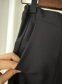 Black Skirt 黑色後橡筋口袋半裙/ SK8889