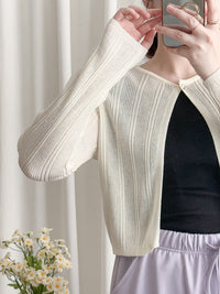 Stripe Knit Cardigan 織紋單鈕扣薄外套/ CD8149 (Blue sold out)