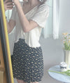 Onni, Blouse 韓系設計感翻領荷葉邊上衣/ BU9054 （cream soldout)