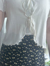 Onni, Blouse 韓系設計感翻領荷葉邊上衣/ BU9054 （cream soldout)