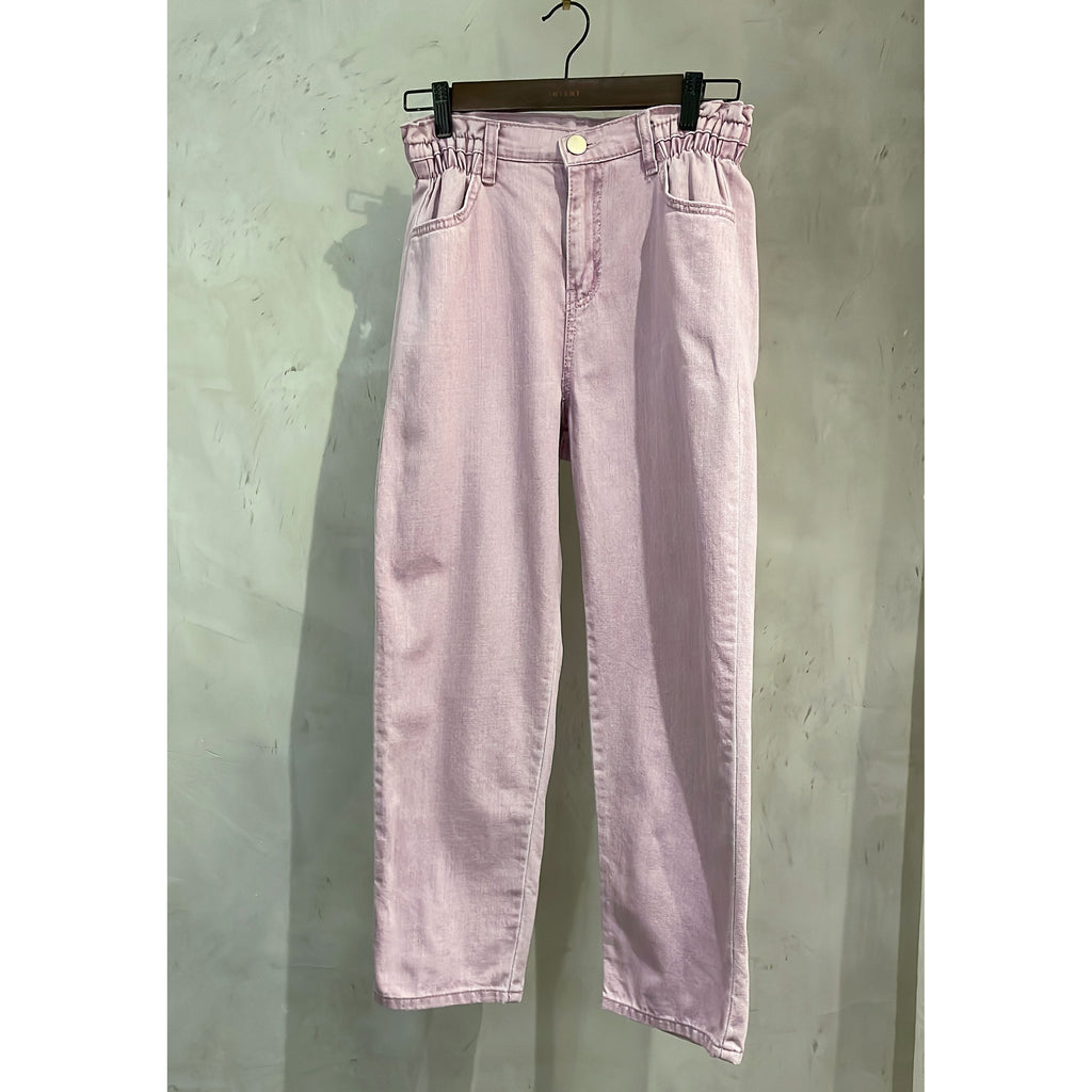 （襯黑/白Tee超靚!) Light Purple 淺紫色洗水側橡筋寬牛仔褲, Jeans/ PT8415