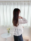 (限量現貨回歸) Feather Daisy, Blouse 羽毛花花前橡筋裙擺上衣 /BU9091