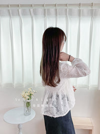 (限量現貨回歸) Feather Daisy, Blouse 羽毛花花前橡筋裙擺上衣 /BU9091