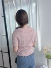 Onni, Blouse 韓系設計感翻領荷葉邊上衣/ BU9054 （cream soldout)