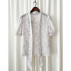 （浪漫氣質款) Blossom Blouse 淡粉色青瓷花線條上衣/ BU9061