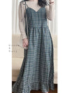 2-way Classic Check Dress 兩著配件裝飾修腰格子連身裙/ DS9824 (Pre-order 3月5截單)