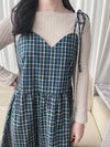 2-way Classic Check Dress 兩著配件裝飾修腰格子連身裙/ DS9824 (Pre-order 3月5截單)