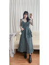 2-way Classic Check Dress 兩著配件裝飾修腰格子連身裙/ DS9824 (Pre-order 3月5截單)