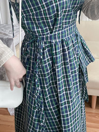 2-way Classic Check Dress 兩著配件裝飾修腰格子連身裙/ DS9824 (Pre-order 3月5截單)