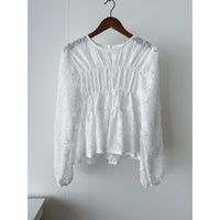 (限量現貨回歸) Feather Daisy, Blouse 羽毛花花前橡筋裙擺上衣 /BU9091