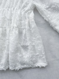 (限量現貨回歸) Feather Daisy, Blouse 羽毛花花前橡筋裙擺上衣 /BU9091