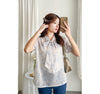 （浪漫氣質款) Blossom Blouse 淡粉色青瓷花線條上衣/ BU9061