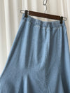 Denim Skirt 牛仔色顯瘦修飾線不貼魚尾裙/ SK8879