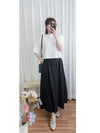 Soft Cotton Dress 側斜線設計口袋舒適棉半裙/ SK8877