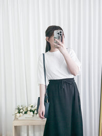 Round Collar Top 防皺好看微花邊立體格紋上衣/ TP9134