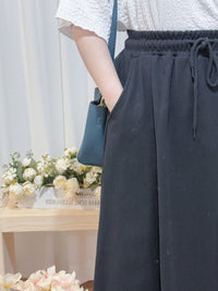 Soft Cotton Dress 側斜線設計口袋舒適棉半裙/ SK8877