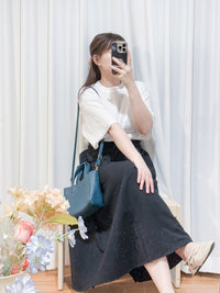 Soft Cotton Dress 側斜線設計口袋舒適棉半裙/ SK8877