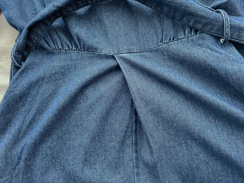 ! 熱賣款式 限量現貨 ✨(有口袋) Denim Pleated Dress 牛仔布隨性口袋前腰下車褶連身裙/ DS9661