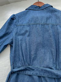 ! 熱賣款式 限量現貨 ✨(有口袋) Denim Pleated Dress 牛仔布隨性口袋前腰下車褶連身裙/ DS9661