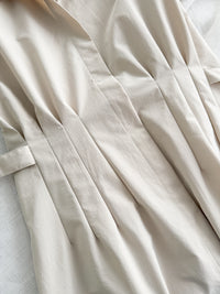 Beige Dress 杏色簡約不貼身顯瘦直身連身裙/ DS9857
