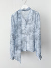 porcelain Blouse 琉璃藍色青瓷印花上衣/ BU9093