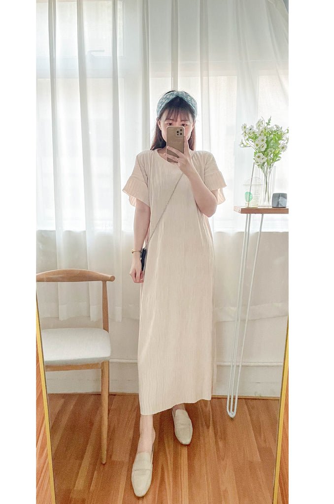 (無膊線合不同身形) Wave 線條花紋舒適連身裙, Dress/ DS4984