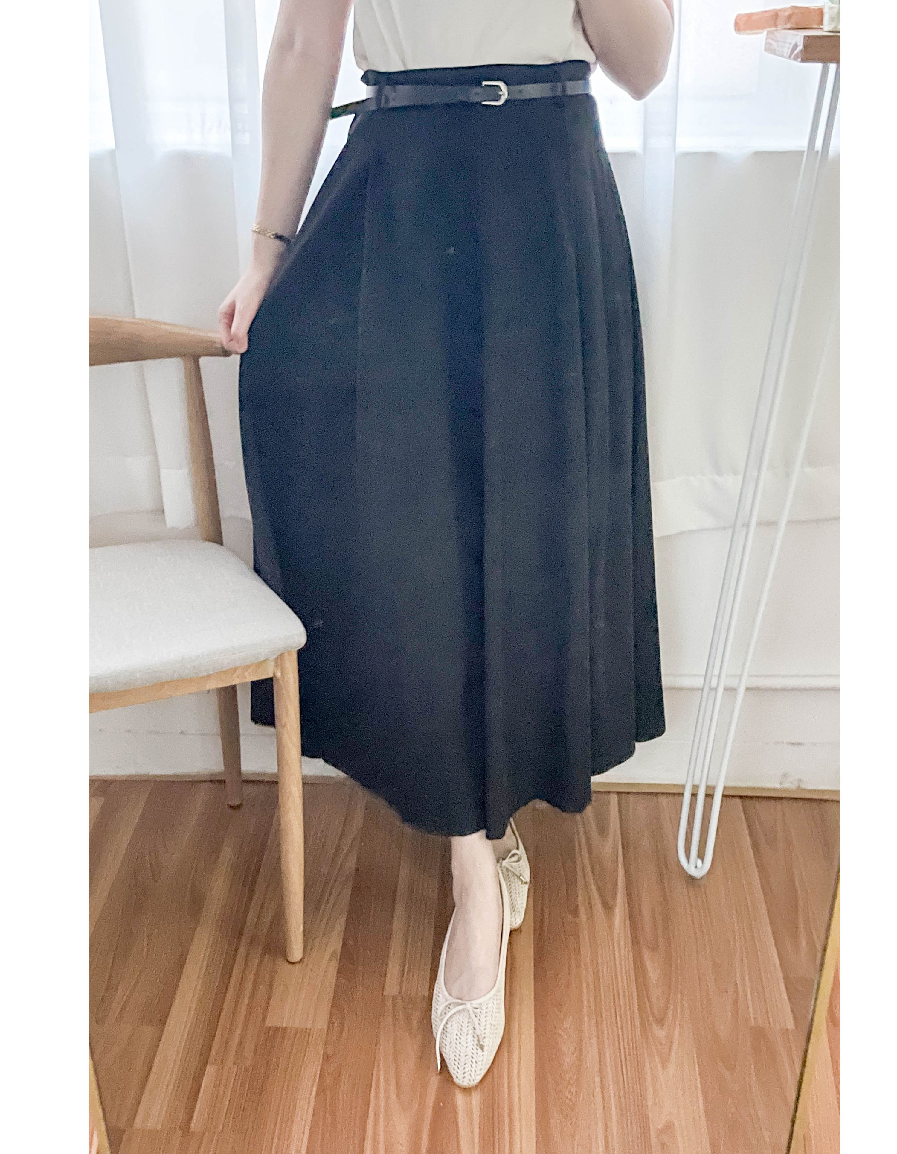 ( 連腰帶修腰) 腰帶百搭傘裙, Skirt/ SK8811 (black sold out)