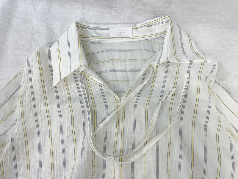 Strap Stripe Shirt 混色直紋個性剪裁防皺恤衫/ TP9060