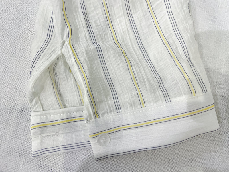 Strap Stripe Shirt 混色直紋個性剪裁防皺恤衫/ TP9060