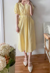 （intent x Korea 獨家款) Square Dot 點點小方格修腰隨性口袋連身長裙, Dress/ DS9229 （yellow sold out)