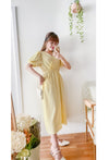 （intent x Korea 獨家款) Square Dot 點點小方格修腰隨性口袋連身長裙, Dress/ DS9229 （yellow sold out)
