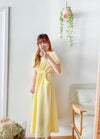 （intent x Korea 獨家款) Square Dot 點點小方格修腰隨性口袋連身長裙, Dress/ DS9229 （yellow sold out)