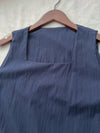 Frill Dress 入膊方領雙層裙擺口袋無袖連身裙/ DS9845