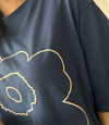 (質地超好) Floral Print 寬鬆oversize線條花花, Tee/ TP9008 （navy sold out)