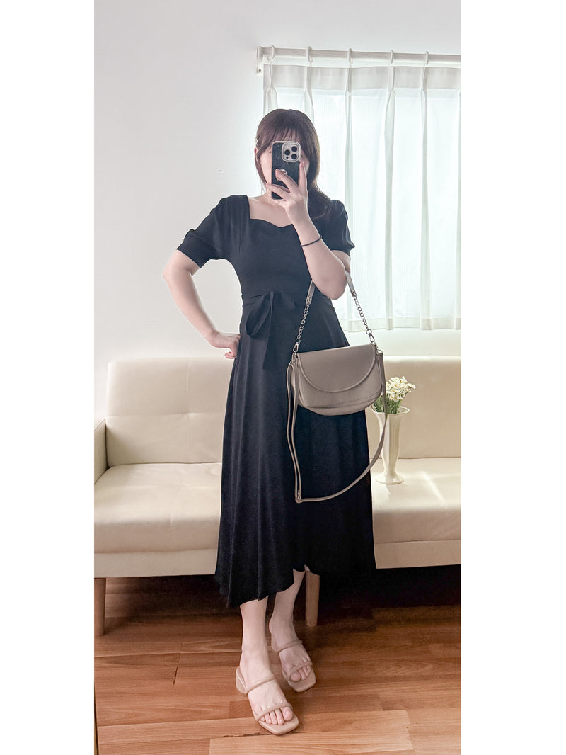 Darling Dress V形方領修腰搖曳裙擺連身裙/ DS9880