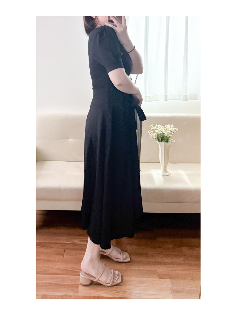Darling Dress V形方領修腰搖曳裙擺連身裙/ DS9880
