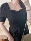 Darling Dress V形方領修腰搖曳裙擺連身裙/ DS9880