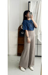(質地超好) Floral Print 寬鬆oversize線條花花, Tee/ TP9008 （navy sold out)
