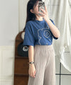(質地超好) Floral Print 寬鬆oversize線條花花, Tee/ TP9008 （navy sold out)