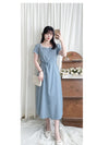 Square Collar Dress 方領夏日感後開叉連身裙/ DS9858 (Skyblue sold out)
