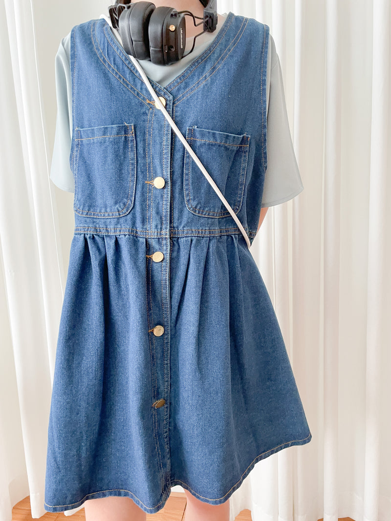 （現貨售完即止款）Denim Vest, Dress/ DS9638
