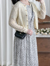 Olive Branches Cardigan 橄欖枝鈕扣通花織紋外套/ TP9127 (Purple sold out)