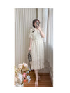 Patterned Lace Floral Dress 格紋通花感印花修腰連身裙/ DS9886