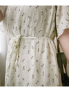 Patterned Lace Floral Dress 格紋通花感印花修腰連身裙/ DS9886