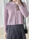 Olive Branches Cardigan 橄欖枝鈕扣通花織紋外套/ TP9127 (Purple sold out)