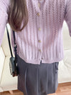 Olive Branches Cardigan 橄欖枝鈕扣通花織紋外套/ TP9127 (Purple sold out)